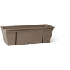 Kit fioriera con gancio in metallo, riserva d'acqua e distanziale di scarico - GARDEN ID Smart - Tortora 50 cm