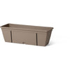Kit fioriera con gancio in metallo, riserva d'acqua e distanziale di scarico - GARDEN ID Smart - Tortora 50 cm