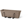 Kit fioriera con gancio in metallo, riserva d'acqua e distanziale di scarico - GARDEN ID Smart - Tortora 50 cm