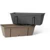 Kit fioriera con gancio in metallo, riserva d'acqua e distanziale di scarico - GARDEN ID Smart - Tortora 50 cm