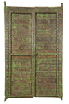 Biscottini Porta portone in legno massello e ferro da interno o da esterno vecchia e antica medievale scorrevole