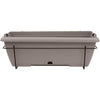 Kit fioriera con supporto in metallo e vassoio integrato - GARDEN ID Teramo - Tortora 50 cm - Effetto pietra - Riciclato/riciclabile
