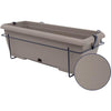 Kit fioriera con supporto in metallo e vassoio integrato - GARDEN ID Teramo - Tortora 50 cm - Effetto pietra - Riciclato/riciclabile
