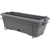 Kit fioriera con supporto in metallo e vassoio integrato - GARDEN ID Teramo - Nero-anth 50 cm - Effetto pietra - Riciclato/riciclabile