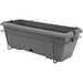 Kit fioriera con supporto in metallo e vassoio integrato - GARDEN ID Teramo - Nero-anth 50 cm - Effetto pietra - Riciclato/riciclabile