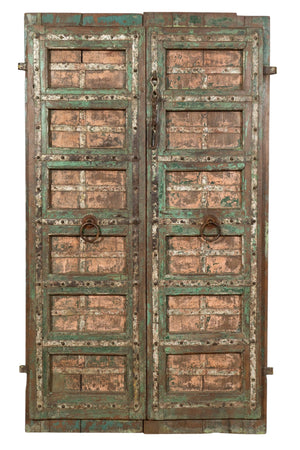 Biscottini Porta portone in legno massello e ferro da interno o da esterno vecchia e antica medievale scorrevole