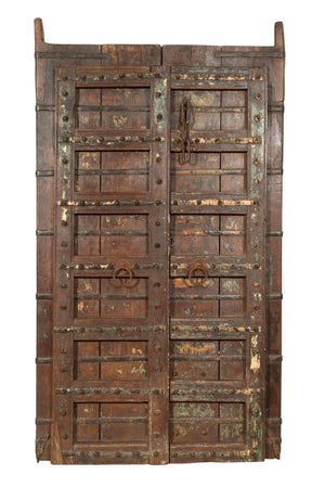 Biscottini Porta portone in legno massello e ferro da interno o da esterno vecchia e antica medievale scorrevole