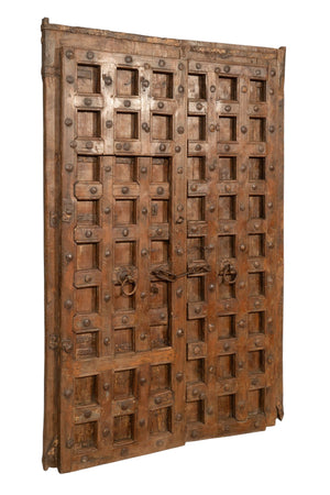 Biscottini Porta portone in legno massello e ferro da interno o da esterno vecchia e antica medievale scorrevole