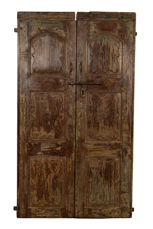 Biscottini Porta portone in legno massello e ferro da interno o da esterno vecchia e antica medievale scorrevole