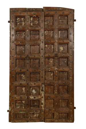 Biscottini Porta portone in legno massello e ferro da interno o da esterno vecchia e antica medievale scorrevole