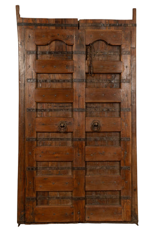 Biscottini Porta portone in legno massello e ferro da interno o da esterno vecchia e antica medievale scorrevole