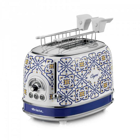 ARIETE TOASTER CAPRI EDITION (155) - TOSTAPANE ELETTRICO IN METALLO - 6 LIVELLI DORATURA - ESPULSIONE AUTOMATICA - 2 FETTE - 815W