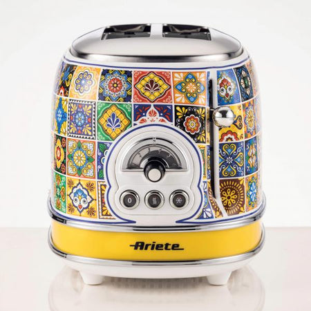 ARIETE TOASTER POSITANO EDITION (155) - TOSTAPANE ELETTRICO IN METALLO - 6 LIVELLI DORATURA - ESPULSIONE AUTOMATICA - 2 FETTE -810W