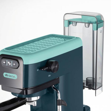ARIETE LIGHT AQUAMARINE (1399/17) - MACCHINA PER CAFFE'' ESPRESSO - POLVERE E CIALDE - 1 O 2 TAZZE - CAPPUCCINATORE - PRESSIONE 15 BAR - 1300W