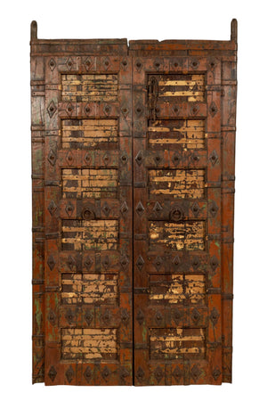 Biscottini Porta portone in legno massello e ferro da interno o da esterno vecchia e antica medievale scorrevole