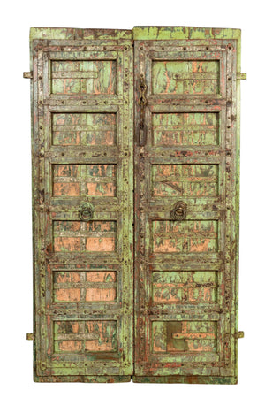 Biscottini Porta portone in legno massello e ferro da interno o da esterno vecchia e antica medievale scorrevole