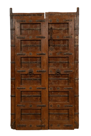 Biscottini Porta portone in legno massello e ferro da interno o da esterno vecchia e antica medievale scorrevole