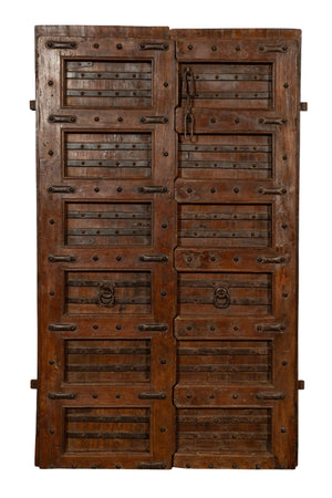 Biscottini Porta portone in legno massello e ferro da interno o da esterno vecchia e antica medievale scorrevole