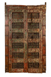 Biscottini Porta portone in legno massello e ferro da interno o da esterno vecchia e antica medievale scorrevole