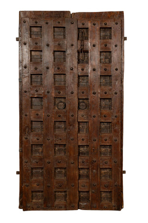 Biscottini Porta portone in legno massello e ferro da interno o da esterno vecchia e antica medievale scorrevole