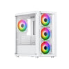 VIDA Lucid Bianco (Vida Lucid White ARGB Gaming Case w/ Glass Front & Side, Micro ATX, 4x ARGB Infinity Fans)