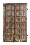 Biscottini Porta portone in legno massello e ferro da interno o da esterno vecchia e antica medievale scorrevole