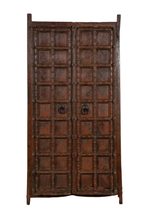 Biscottini Porta portone in legno massello e ferro da interno o da esterno vecchia e antica medievale scorrevole