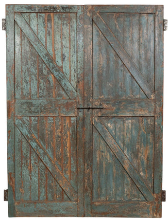 Biscottini Porta portone in legno massello e ferro da interno o da esterno vecchia e antica medievale scorrevole