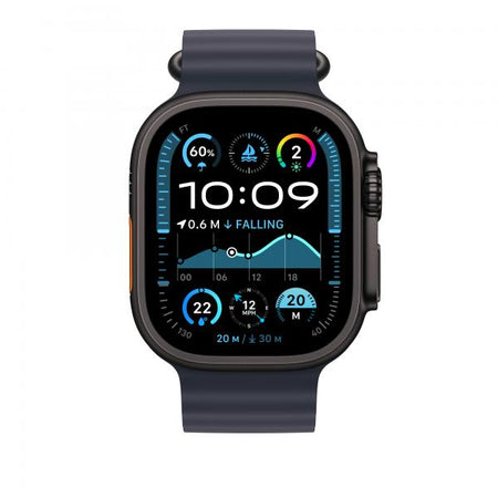 Apple Estensione per cinturino Ocean blu navy [49 mm] - Titanio nero (APPLE WATCH 49 NAVY BLACK TI OB XL)