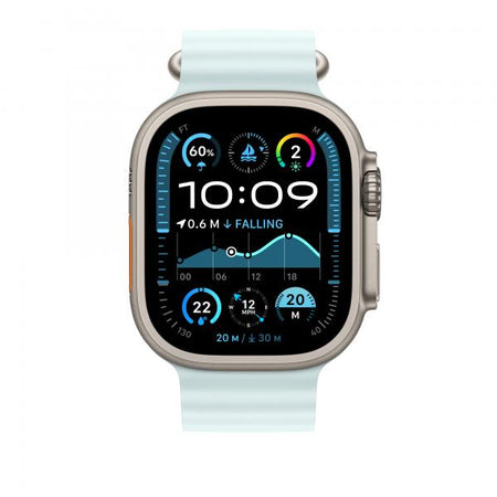 Apple Estensione per cinturino Ocean blu ghiaccio [49 mm] - Titanio naturale (APPLE WATCH 49 ICE BLUE N TI OB XL)