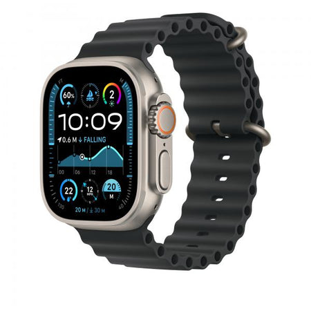 Apple Estensione per cinturino Ocean nero [49 mm] - Titanio naturale (APPLE WATCH 49 BLACK N TI OB XL)