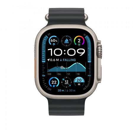 Apple Estensione per cinturino Ocean nero [49 mm] - Titanio naturale (APPLE WATCH 49 BLACK N TI OB XL)