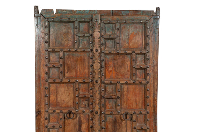 Biscottini Porta portone in legno massello e ferro da interno o da esterno vecchia e antica medievale scorrevole