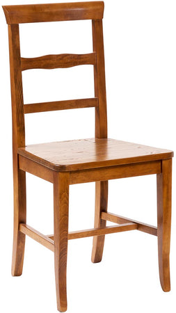 Biscottini Sedia Country con struttura in faggio e seduta in legno massello di tiglio finitura noce L45xPR43xH92 cm Made in Italy