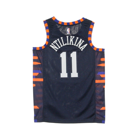 NIKE NBA Canotta Basket Uomo Nba Swingman Jersey City Edition No 11 Frank Ntilikina Neykni College Navy da uomo