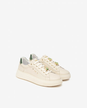 Nero Giardini sneakers donna in pelle milk con accessorio I514171D710