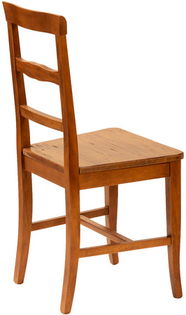 Biscottini Sedia Country con struttura in faggio e seduta in legno massello di tiglio finitura noce L45xPR43xH92 cm Made in Italy