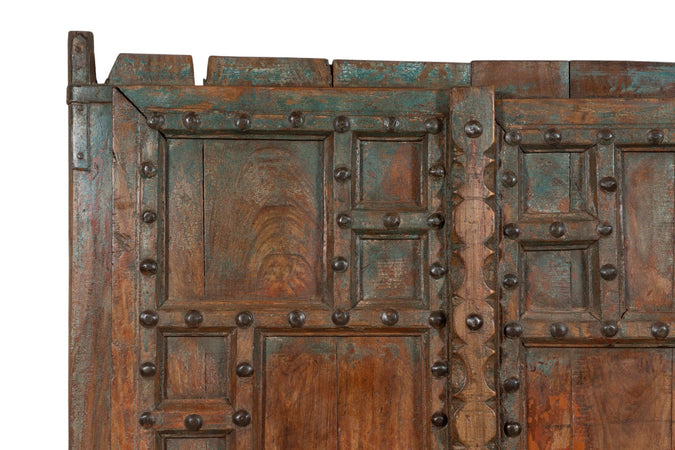 Biscottini Porta portone in legno massello e ferro da interno o da esterno vecchia e antica medievale scorrevole