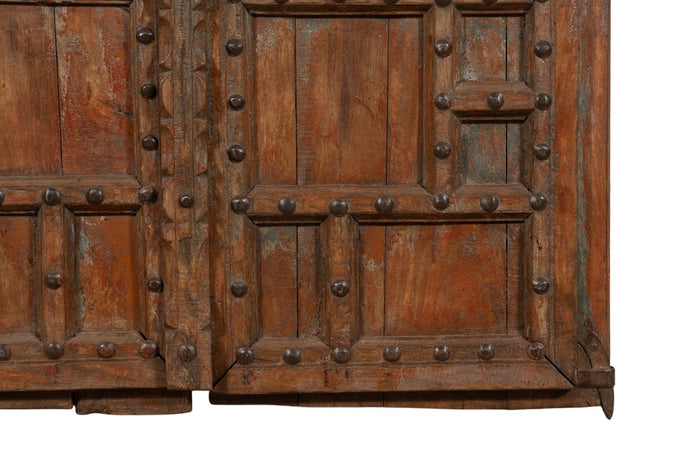Biscottini Porta portone in legno massello e ferro da interno o da esterno vecchia e antica medievale scorrevole