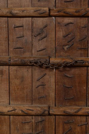 Biscottini Porta portone in legno massello e ferro da interno o da esterno vecchia e antica medievale scorrevole