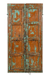Biscottini Porta portone in legno massello e ferro da interno o da esterno vecchia e antica medievale scorrevole