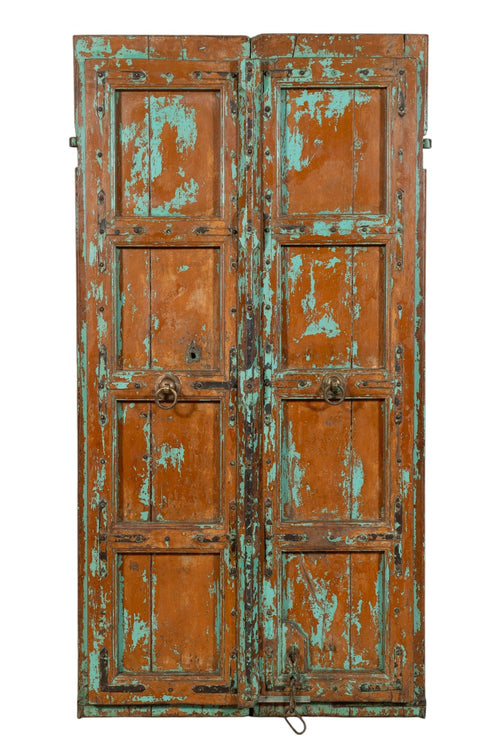 Biscottini Porta portone in legno massello e ferro da interno o da esterno vecchia e antica medievale scorrevole