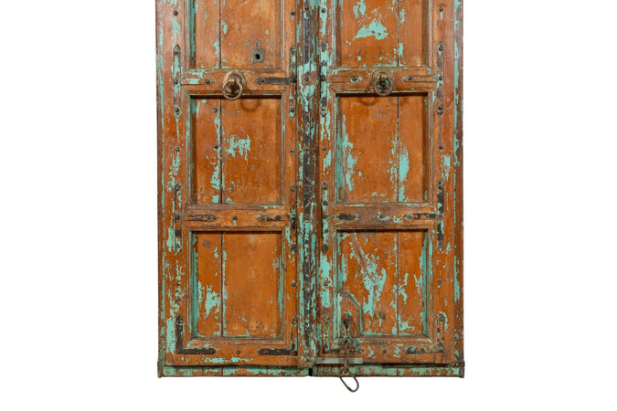 Biscottini Porta portone in legno massello e ferro da interno o da esterno vecchia e antica medievale scorrevole