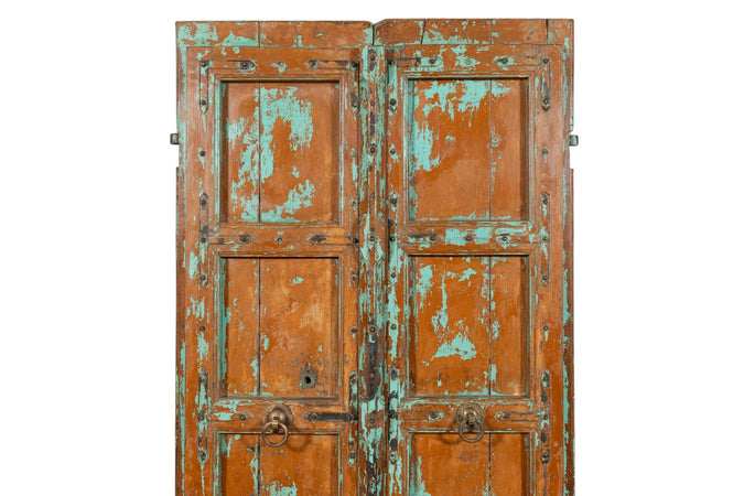 Biscottini Porta portone in legno massello e ferro da interno o da esterno vecchia e antica medievale scorrevole
