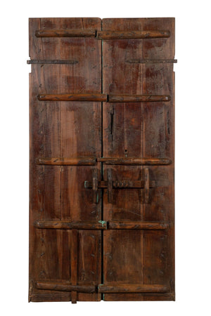 Biscottini Porta portone in legno massello e ferro da interno o da esterno vecchia e antica medievale scorrevole