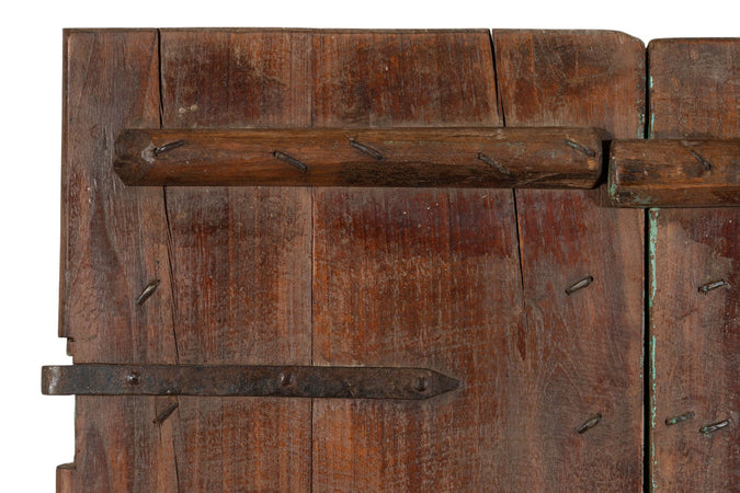 Biscottini Porta portone in legno massello e ferro da interno o da esterno vecchia e antica medievale scorrevole