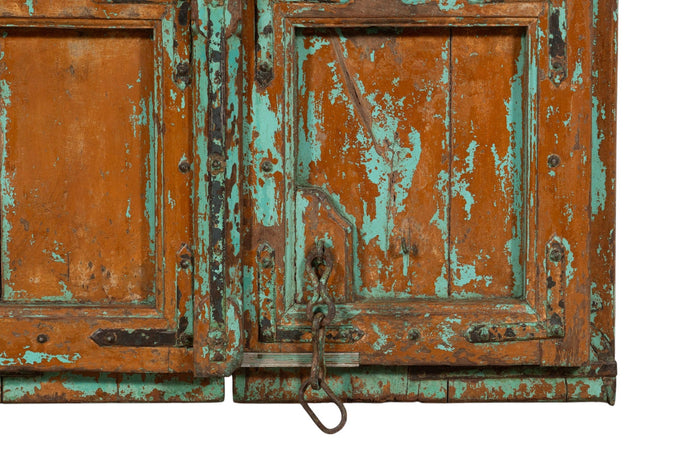 Biscottini Porta portone in legno massello e ferro da interno o da esterno vecchia e antica medievale scorrevole