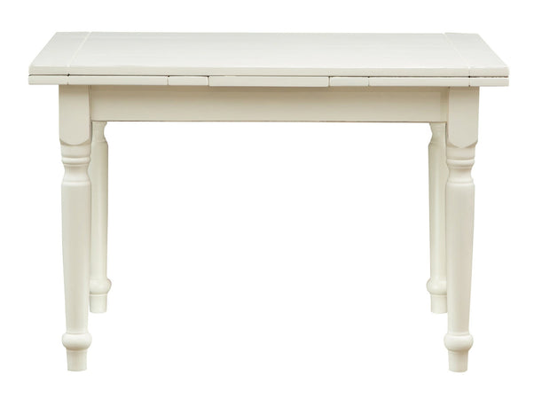 Biscottini Tavolo Country allungabile in legno massello di tiglio finitura bianca anticata L120xPR80xH80 cm. Made in Italy