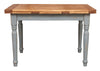 Biscottini Tavolo Country allungabile in legno massello di tiglio struttura grigio anticato piano naturale L120xPR80xH80 cm. Made in Italy