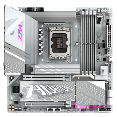 Scheda madre Gigabyte Z890M AORUS ELITE WIFI7 ICE - Supporto processori Intel Core Ultra (Series 2) Socket 1851 - Ram 4x DDR5 - Hdmi, DisplayPort - RAID 0,1,5,10 - 8x Usb3.2 / 2x Usb2.0 - GLan - Au